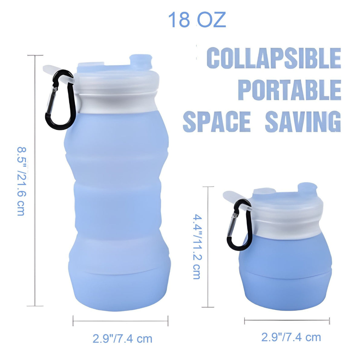 Collapsible BPA-Free Silicone Water Bottle - Lightweight & Travel Friendly