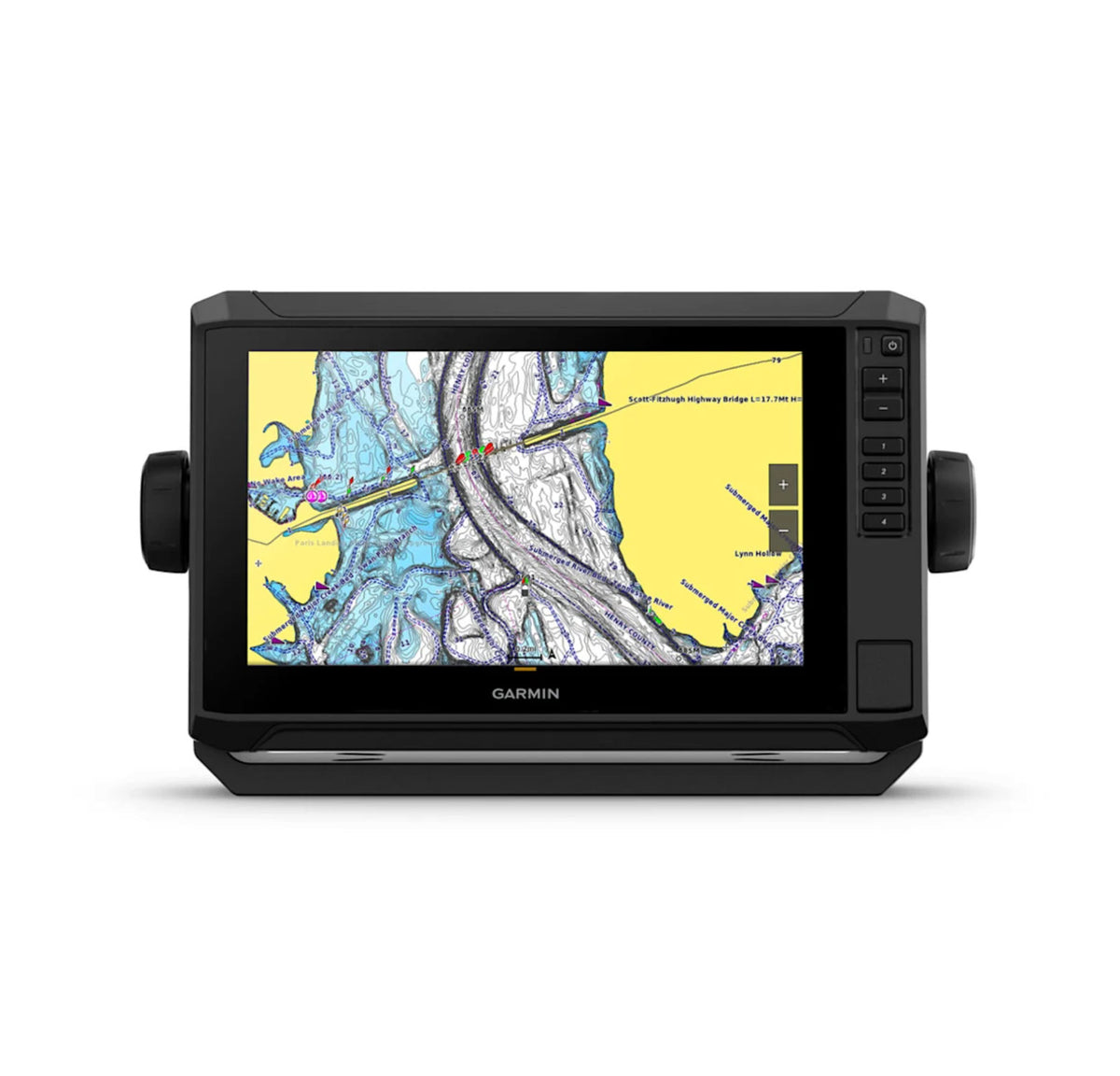 Marine GPS Chartplotter with Transducer and US Inland Lake Maps - 9-Inch UHD Display