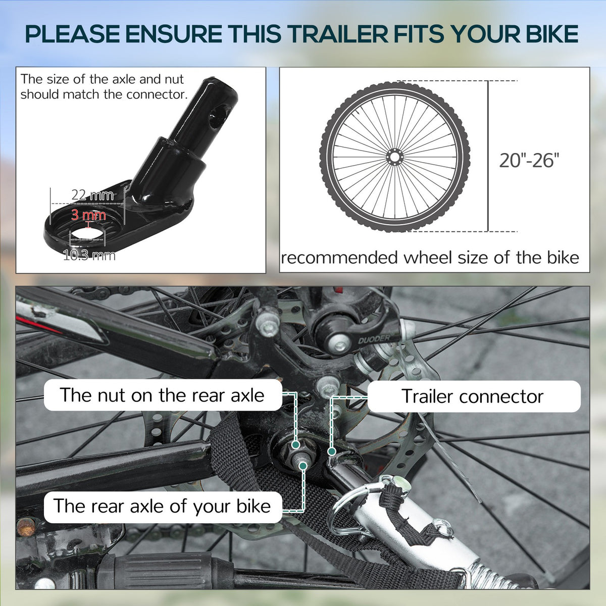 Foldable Steel Frame Bicycle Cargo Trailer 110lb Load Capacity with Reflectors