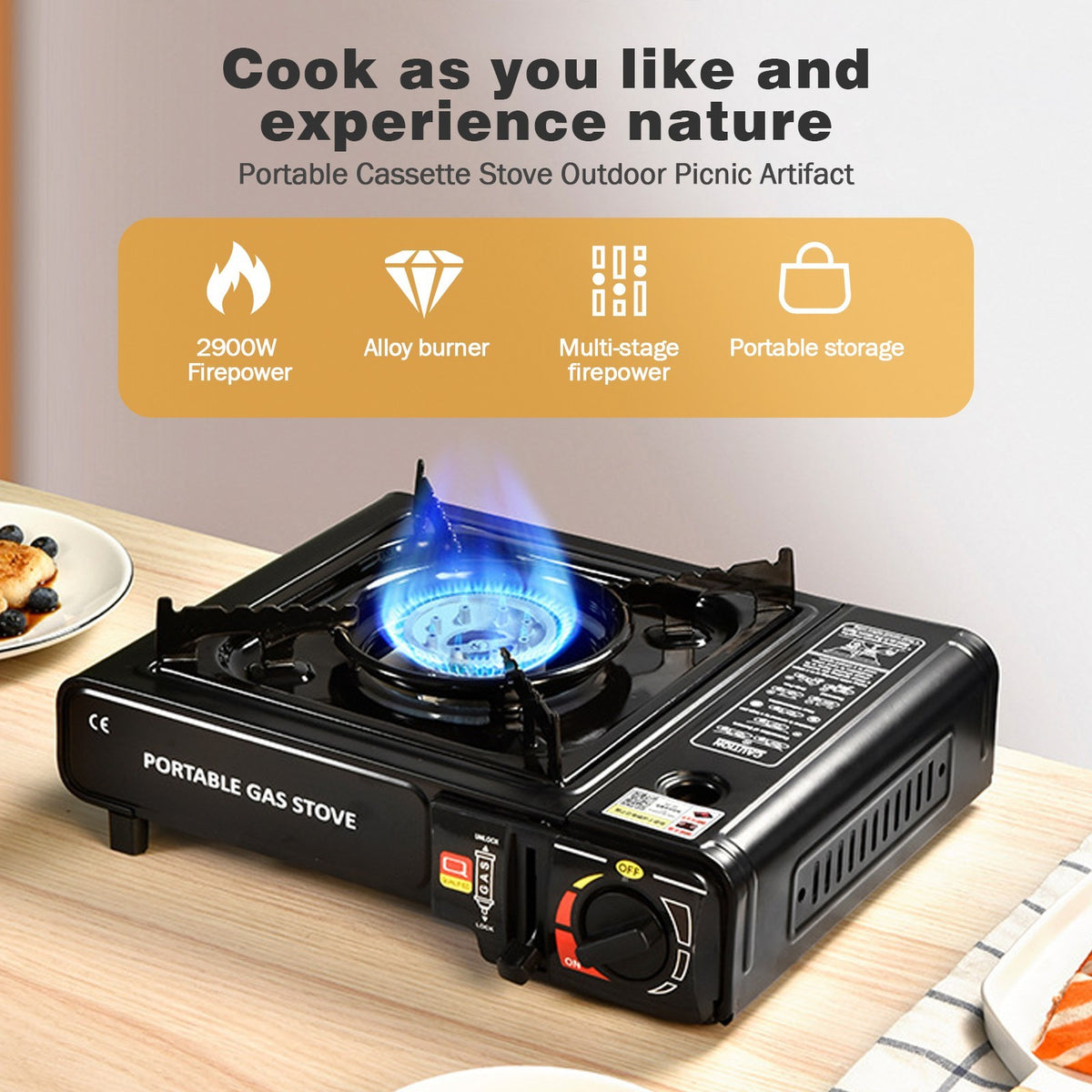 Portable Camping Stove with Carrying Case for Hiking and Emergencies