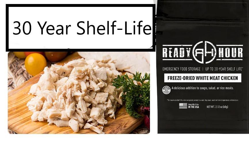 Emergency Freeze-Dried White Meat Chicken Pouch - 30-Year Shelf Life, 2 Servings