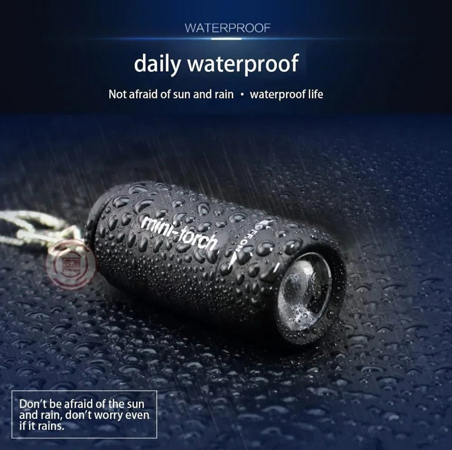 USB Rechargeable Mini LED Keychain Flashlight Waterproof Outdoor Torch