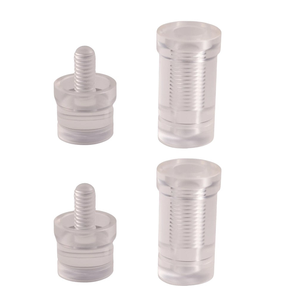 5/16x18 Joint Protectors for Billiard Cues, 2 Set — Clear/Black Plastic