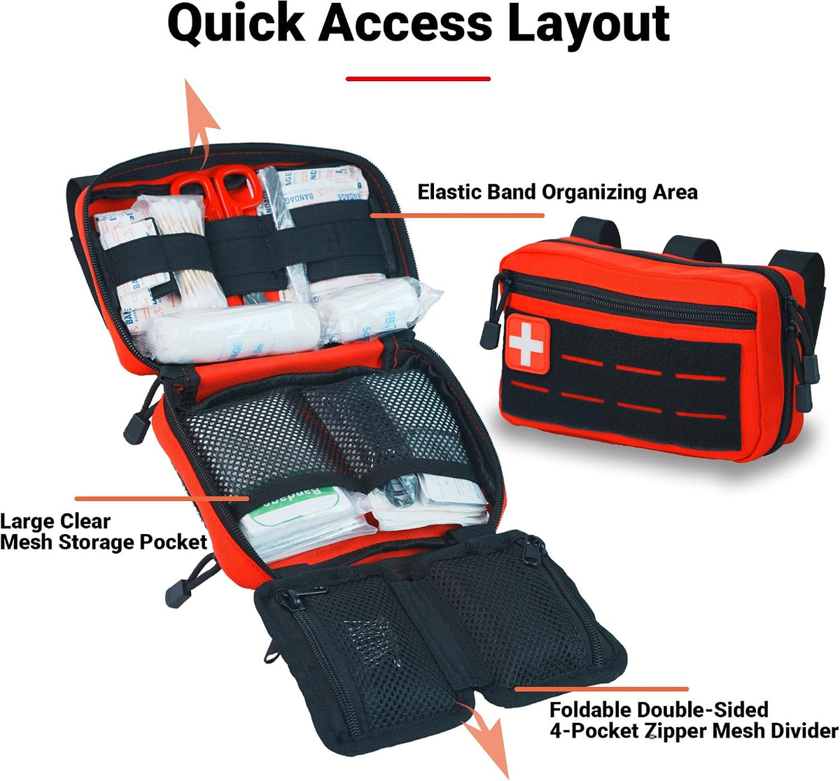 Hiking First Aid Kit Backpack Emergency Bag for Camping Hunting Travel