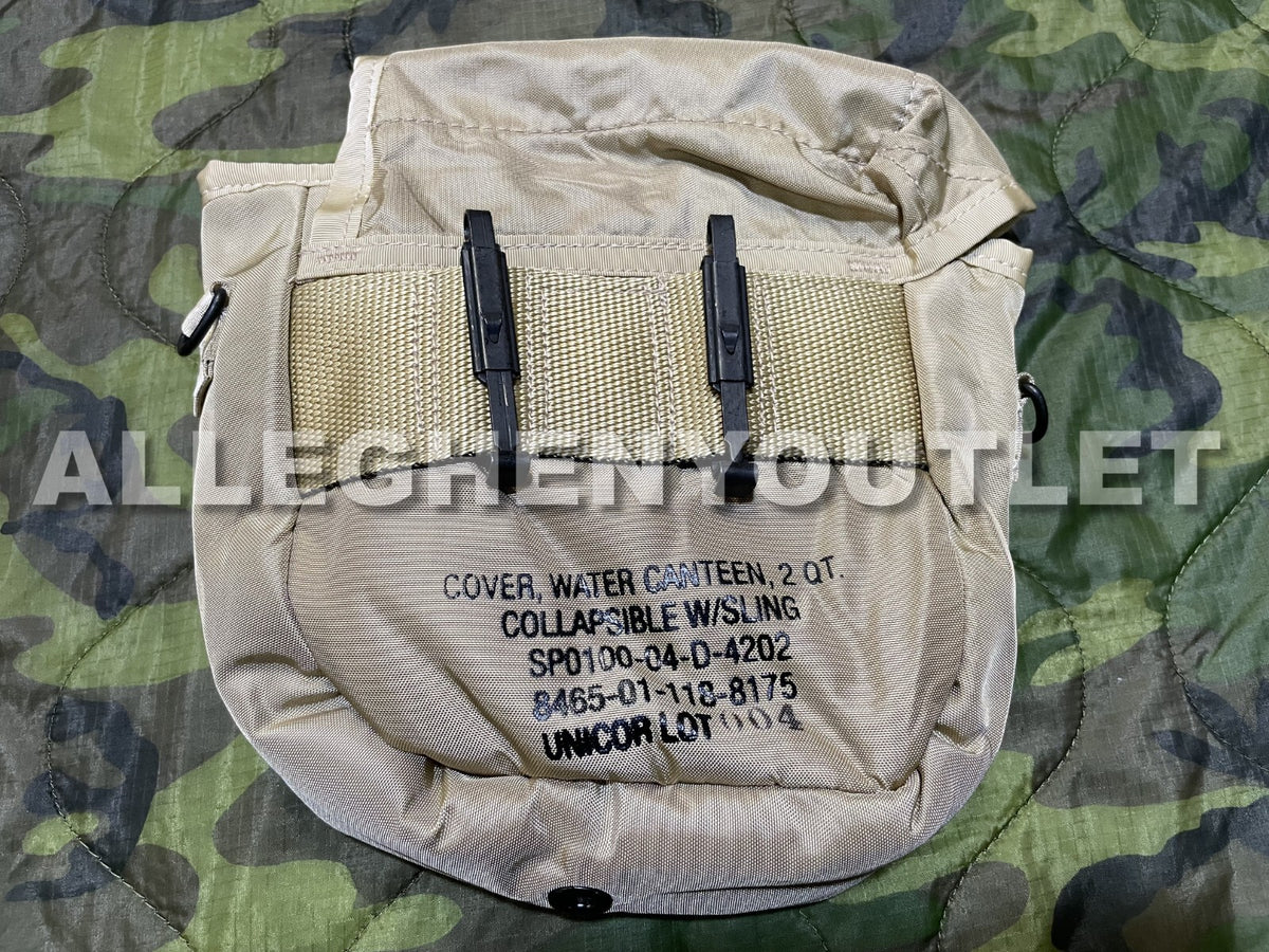 Military 2 Quart Collapsible Water Canteen with Cover and Strap