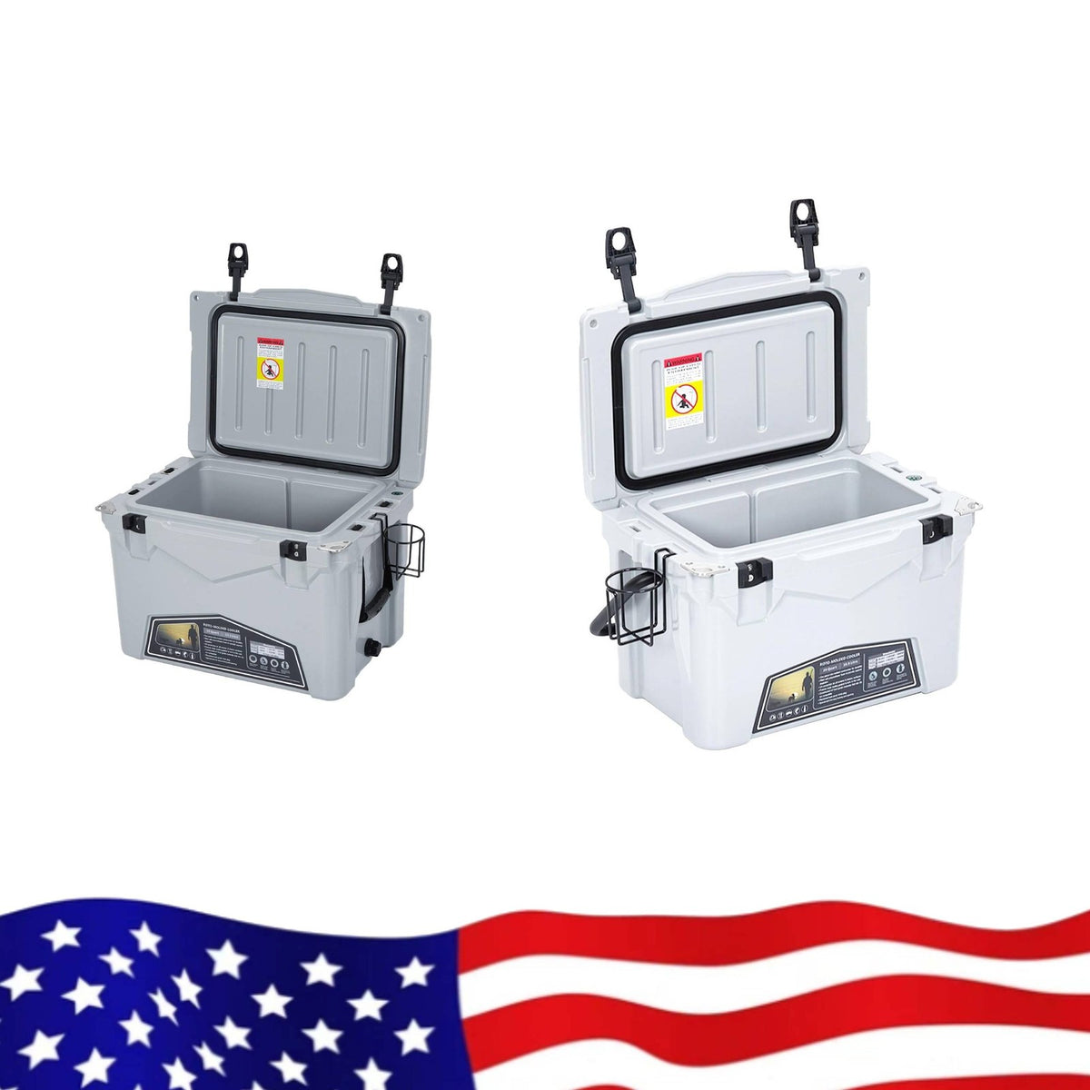 Insulated Hard Cooler with 5-Day Ice Retention - Portable Outdoor Ice Chest