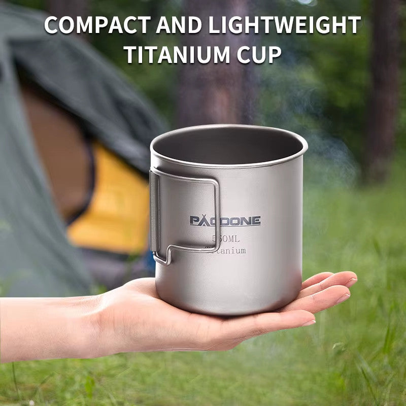 Portable Titanium Camping Mug Cup for Outdoor Travel - Multiple Sizes