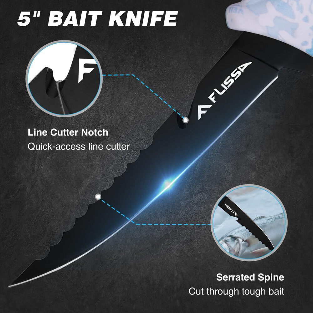 Fillet Knife Set with Sharpener & Sheath - 4 Piece Fishing Knives (5-9 Inch)