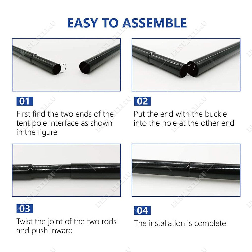 Adjustable Stainless Steel Tent Poles Set of 2 for Camping Hiking Canopy