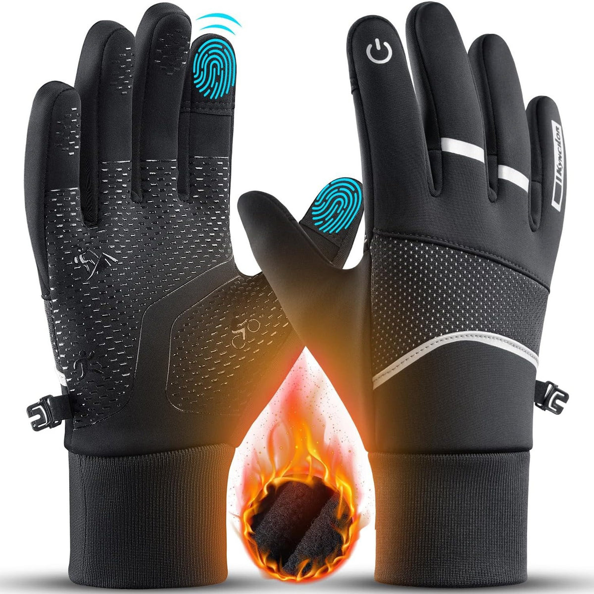 Thermal Winter Gloves with Touchscreen & Anti-Slip Grip for Running and Driving