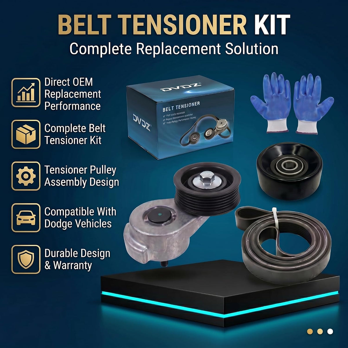 Serpentine Belt Drive Kit for Dodge Ram 1500 - Includes Belt, Tensioner & Pulley