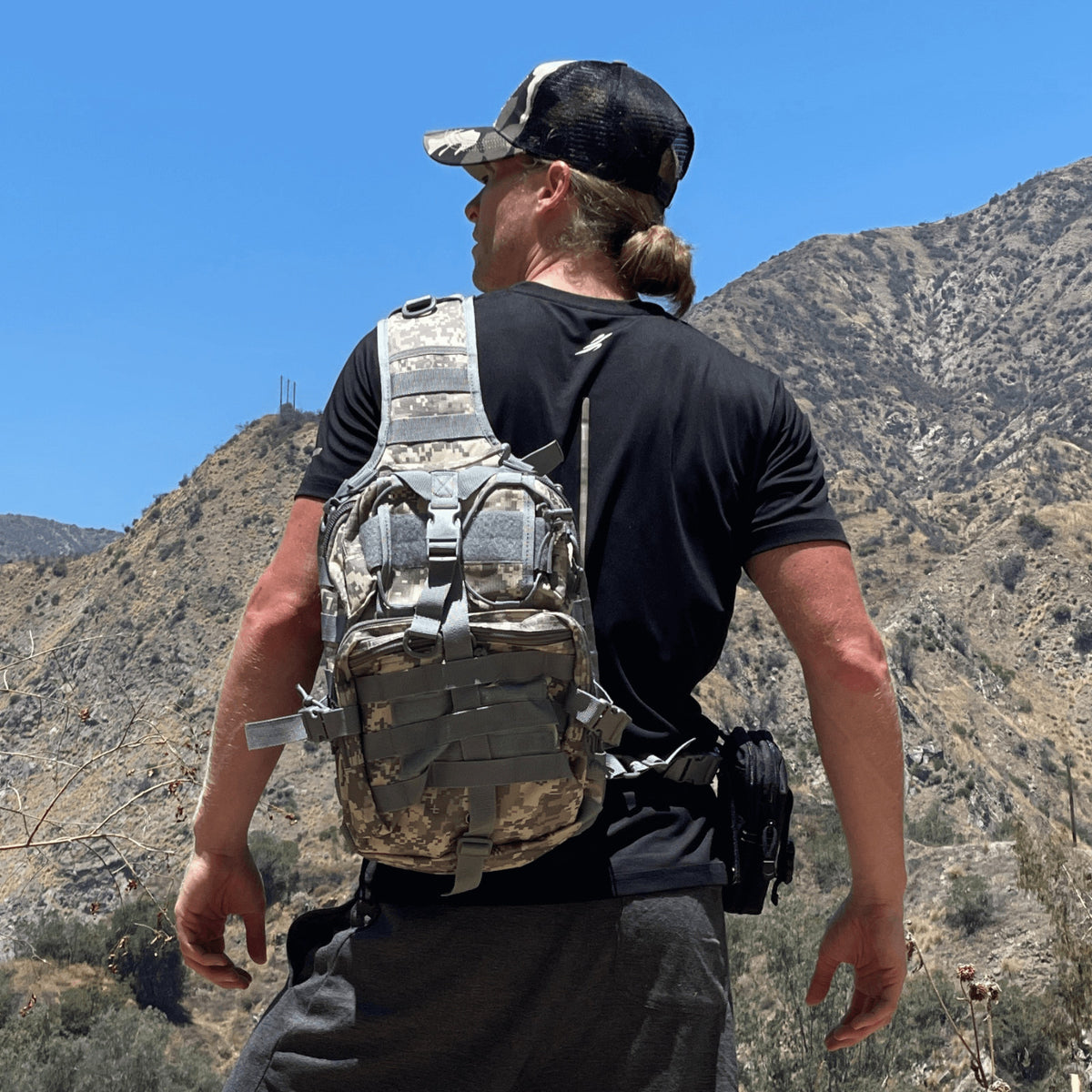 Tactical Military Sling Bag 15L with Molle Webbing and Adjustable Shoulder Strap
