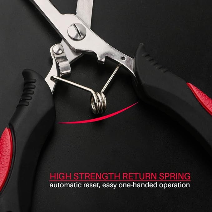 Long Nose Fishing Pliers with Non-Slip Handle & Lanyard - Multi-Function Stainless Steel Hook Remover & Line Cutter