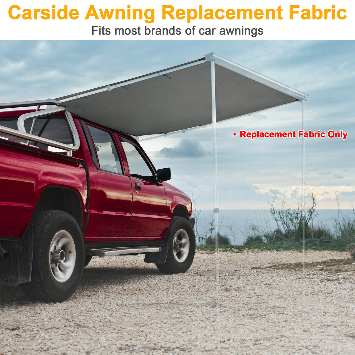 Car Side Awning Replacement Fabric UV50 Water-Resistant Shade for Camping & Travel