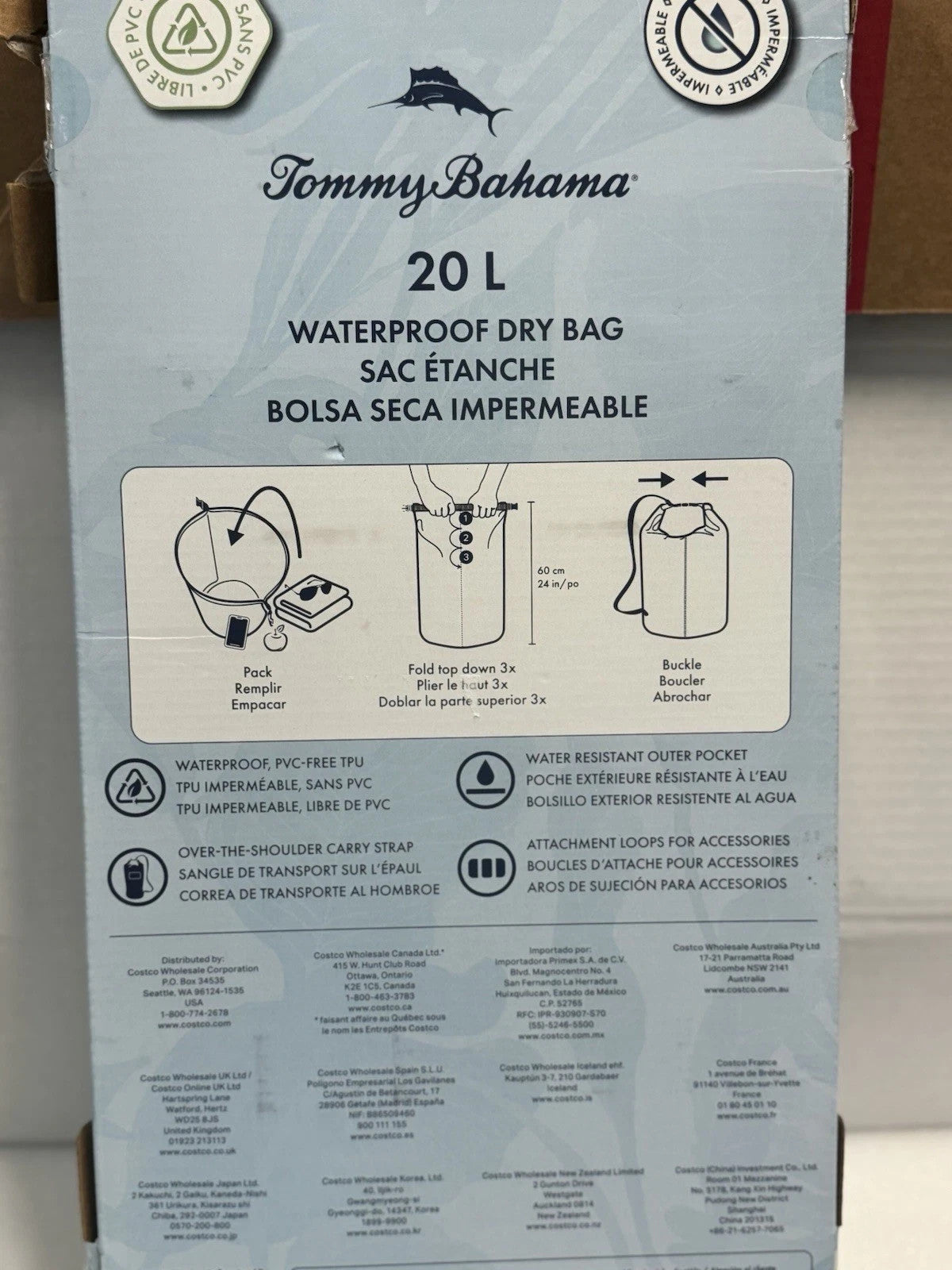 20L Waterproof Dry Bag for Boating Beach Kayaking - Blue Multicolor