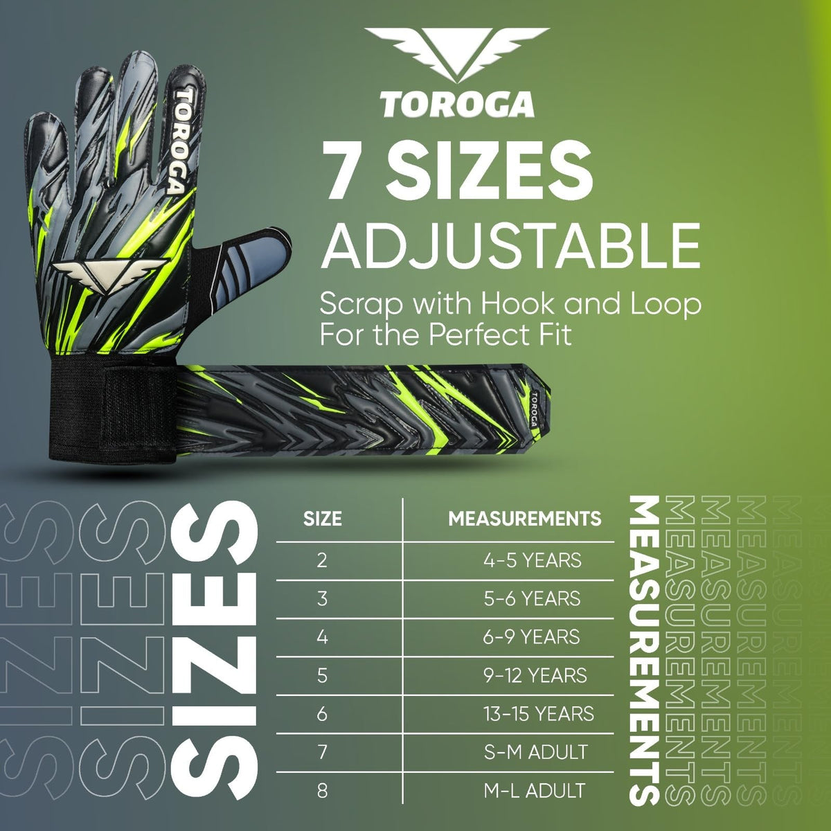 Goalkeeper Gloves with Strong Grip and Impact Protection - Black
