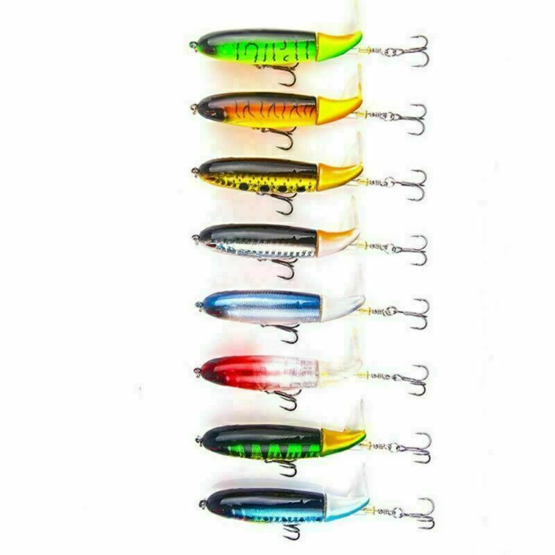 Topwater Fishing Lures Set with Rotating Tails for Bass and Saltwater