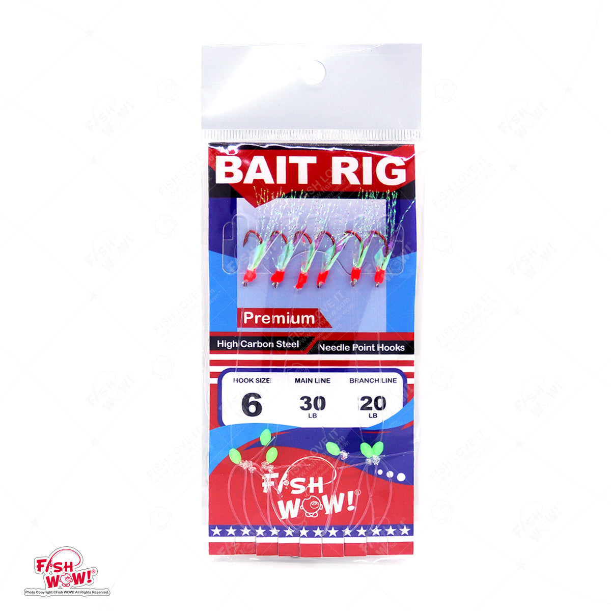 Fishing Sabiki Rig with Multiple Hooks for Bait Catching - Size Varieties
