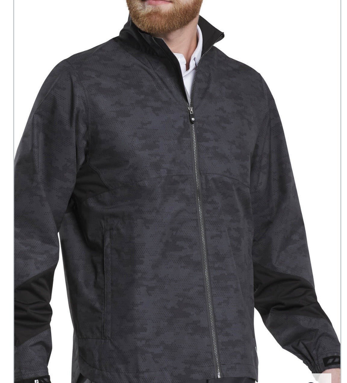 Golf Rain Jacket Waterproof Windbreaker for Men & Women - Black Camouflage
