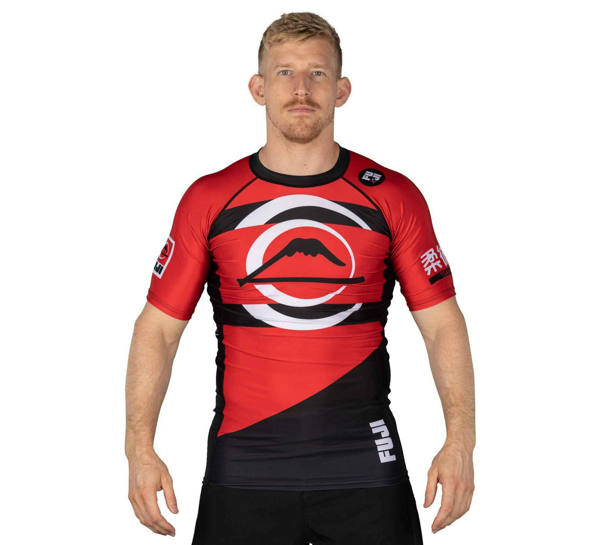 MMA Rashguard Short Sleeve Compression Shirt for BJJ & Training - Red