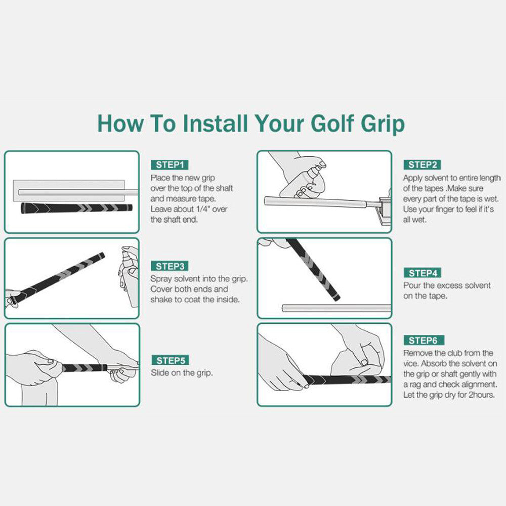 13 Pcs Golf Club Grips Rubber Non-Slip Midsize Jumbo Standard - All Sizes Included