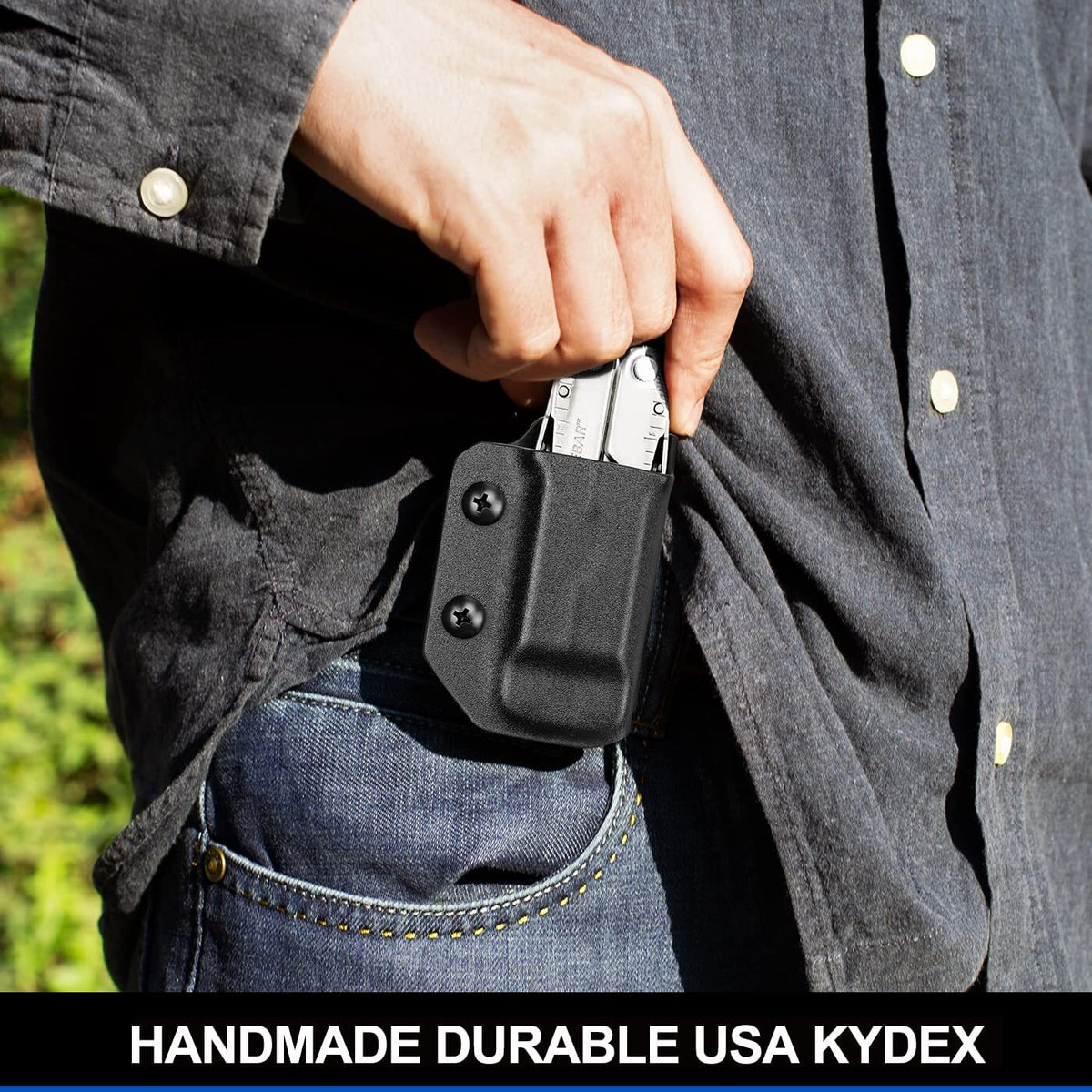 Kydex Sheath for Leatherman Wave Plus Multitool - Adjustable Belt Clip