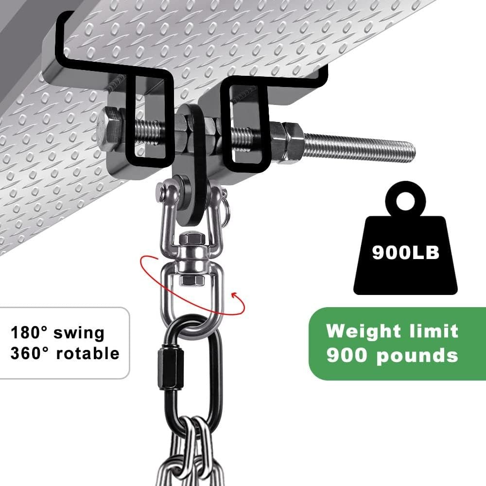 Heavy Duty Steel I Beam Clamp for Punching Bag Hanger - Up to 700 lbs