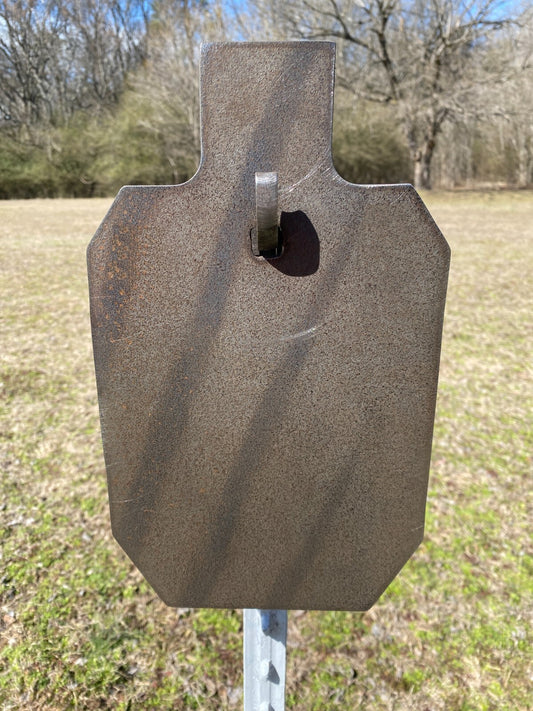 3/8-Inch AR500 Steel Shooting Target 7x12 Range Gong with T-Post Hook