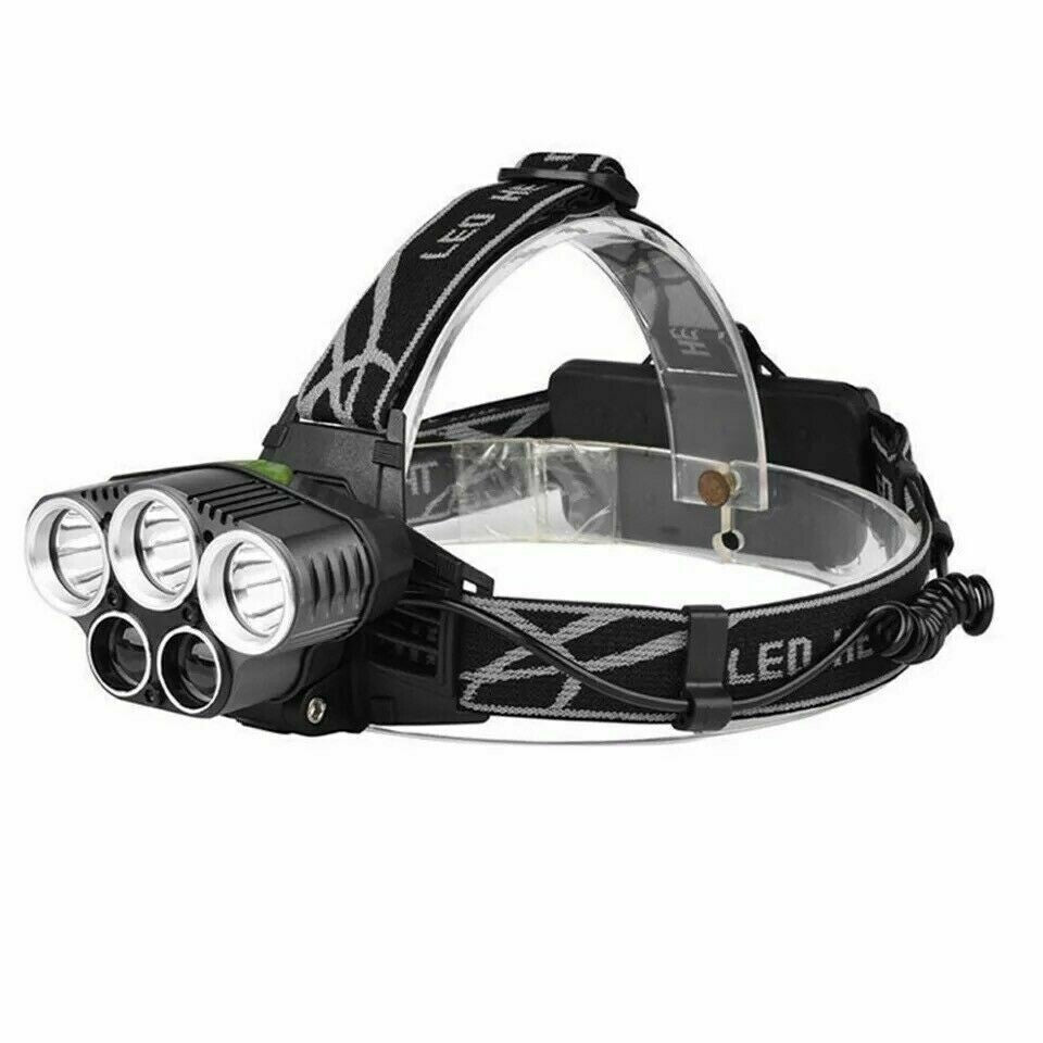 Rechargeable LED Headlamp with Zoom Focus, USB Power for Camping & Outdoor