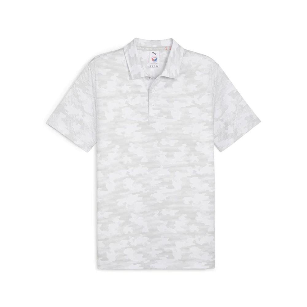 Men's Golf Polo Shirt - Puma Volition Camo Cover, White Glow, Size L