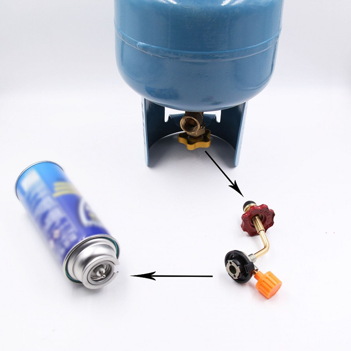 Butane Gas Refill Adapter Cylinder Tank Coupler Valve for Outdoor Camping BBQ