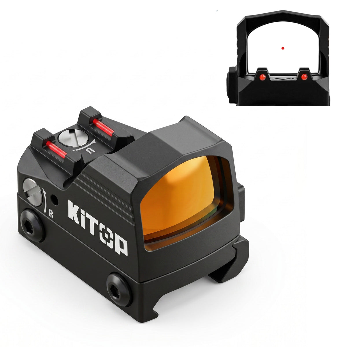Red & Green Dot with 2 MOA Reticle - Dual Fiber Optic, Motion-Activated