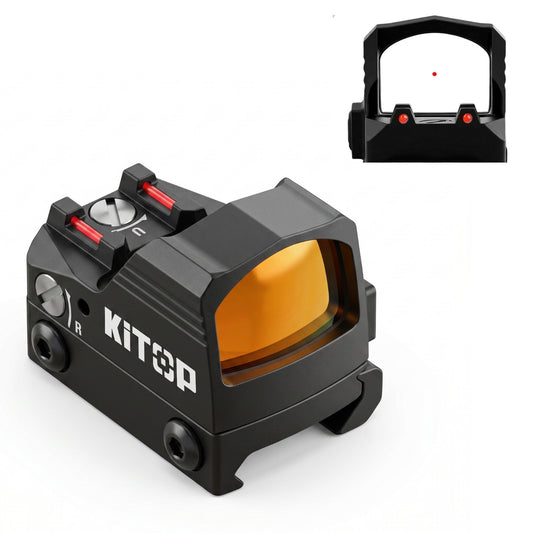Red & Green Dot with 2 MOA Reticle - Dual Fiber Optic, Motion-Activated