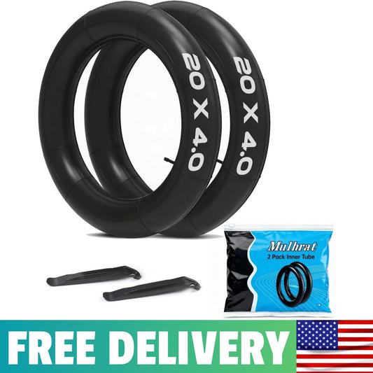 Fat Tire Inner Tube 20x4.0 & 26x4.0 Inch Set with Schrader Valve – E-Bike Compatible