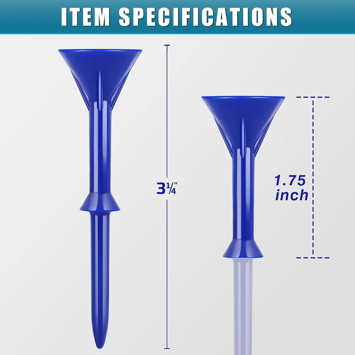 3-1/4-Inch Plastic Golf Tees Set - Durable & Stable Golf Accessories