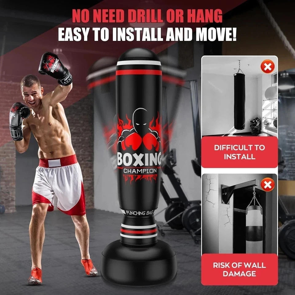 Adult Freestanding Punching Bag with Stand - 70 Inch Boxing Kickboxing Equipment
