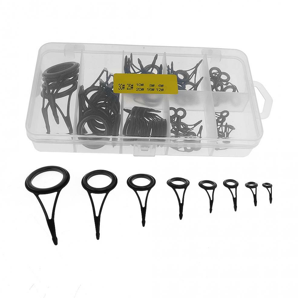 75PCS Fishing Rod Guide Tips Set - Ceramic & Steel Line Repair Kit