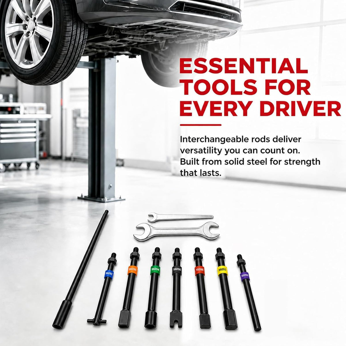 7-Piece Spare Tire Removal Tool Kit for SUVs Trucks and Vans