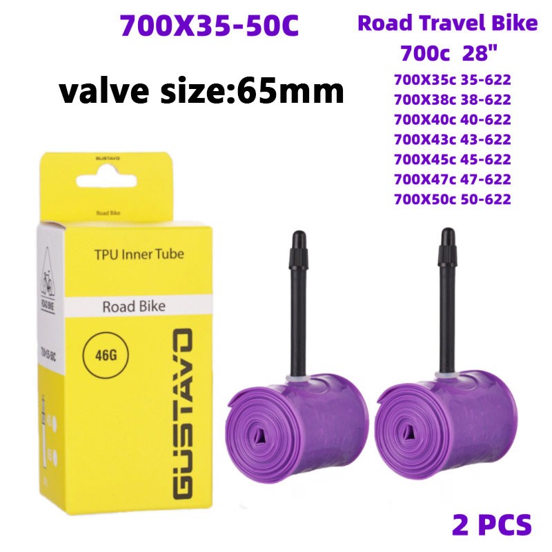 Bike Inner Tube for Gravel & Road Bikes - TPU, Multiple Valve Sizes