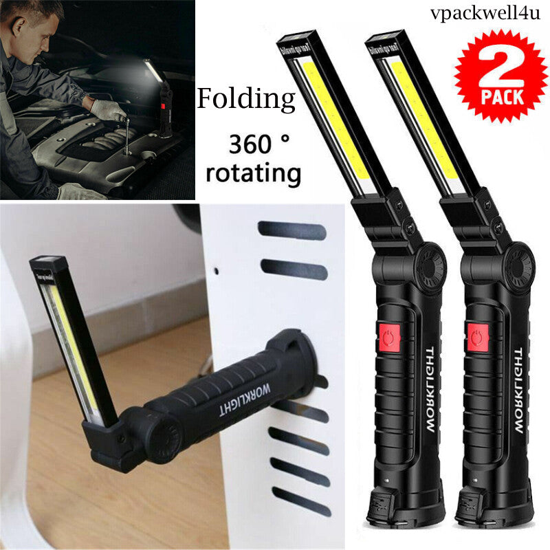 Rechargeable LED Work Light with Folding Torch & Magnetic Base - 1200000lm