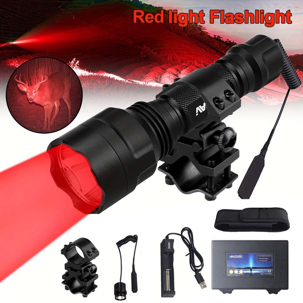 LED Predator Hunting Flashlight with Mount Set for Hog Coyote Varmint