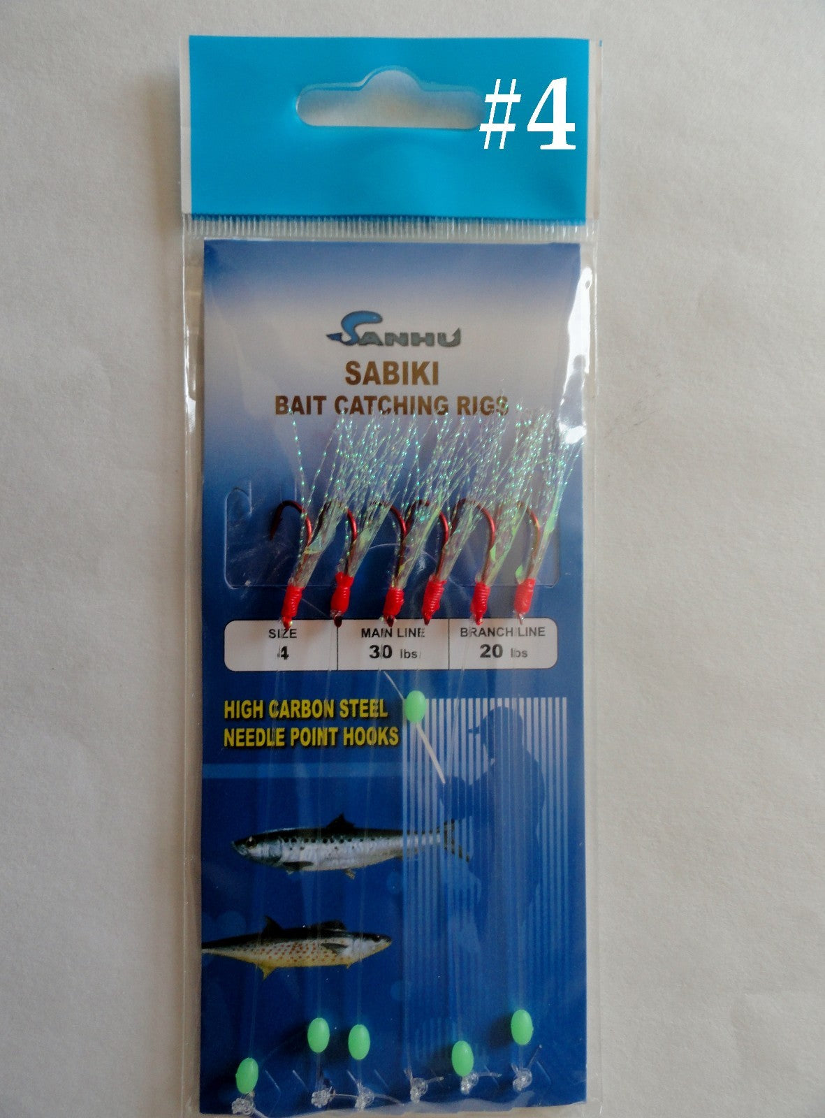 Saltwater Fishing Sabiki Bait Rigs with Red Hooks - Multiple Sizes & Pack Options