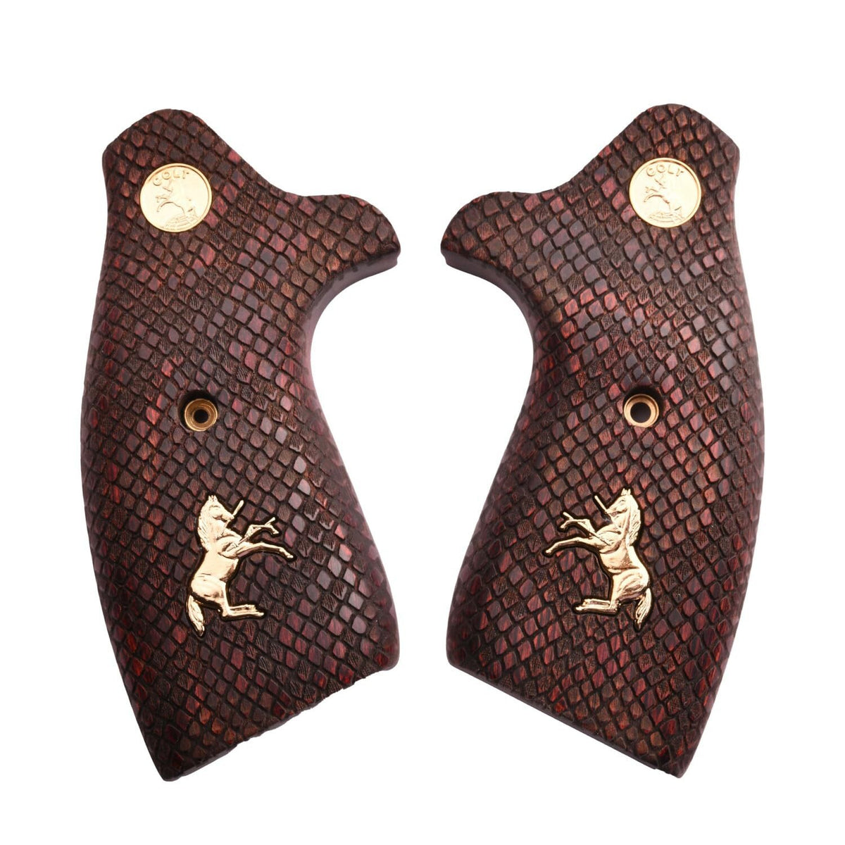 Drop-In Wood Gun Grips for Colt King Cobra, Cobra & Viper 2017+ - Rosewood Snake Skin, One Size