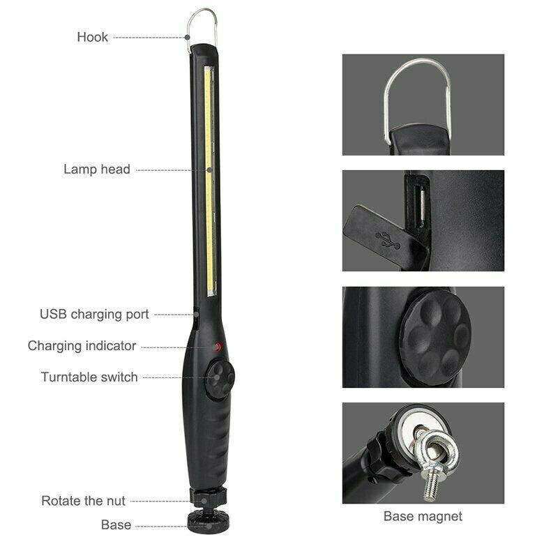 Rechargeable LED Work Light 20000LM Slim Cordless Torch with USB Charging