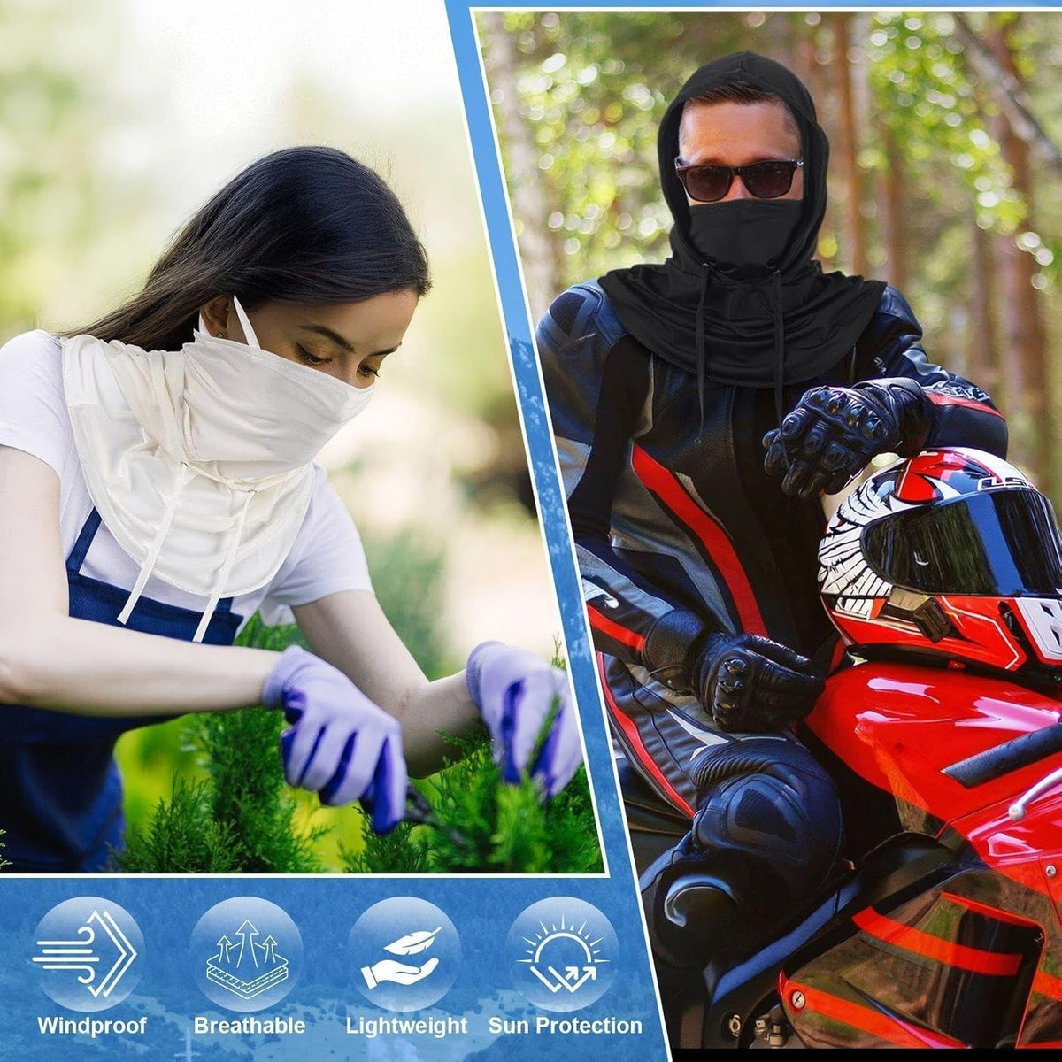 UV Protection Cooling Balaclava Face Mask 3-in-1 Full Head Cover for Sun Outdoor Activities