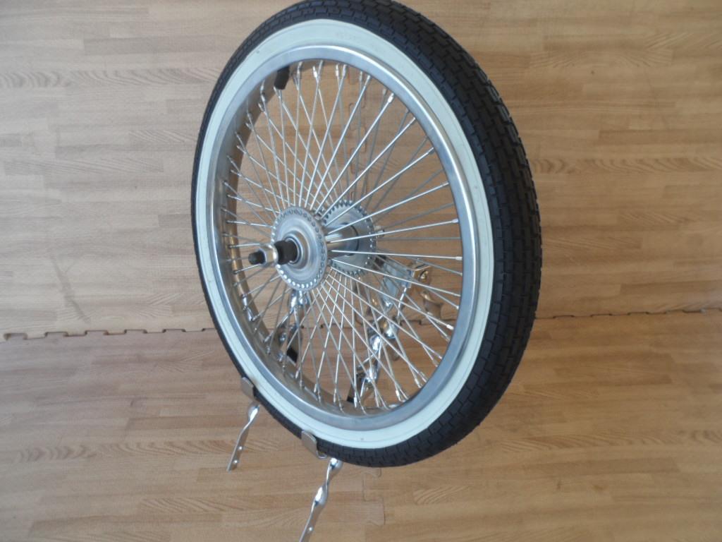 20-Inch Lowrider Bicycle Wheel and Tire Kit with 16-Inch Spare White Wall