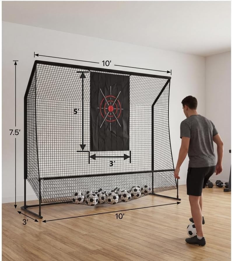 10x7.5FT Golf Practice Net with Ball Collection & Noise-Reducing Impact Cloth