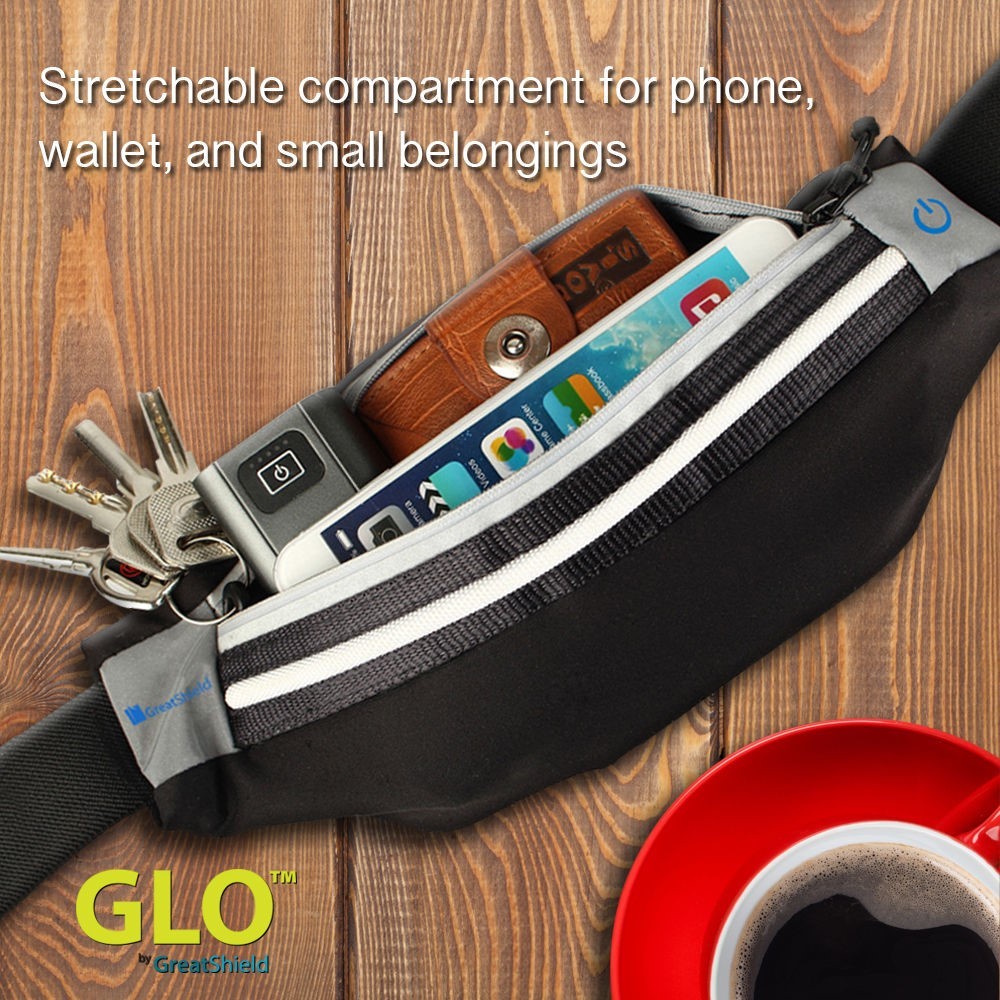 Waterproof LED Sport Waist Belt Pouch for Running & Outdoor Activities