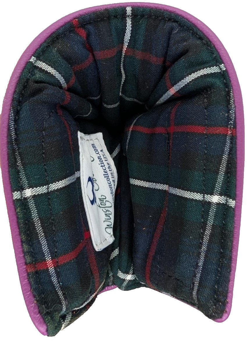 Magenta Leather Golf Blade Putter Headcover - Handcrafted USA