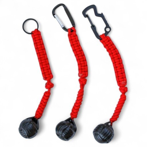 Monkey Fist Keychain Handmade in USA Paracord with Chrome Core